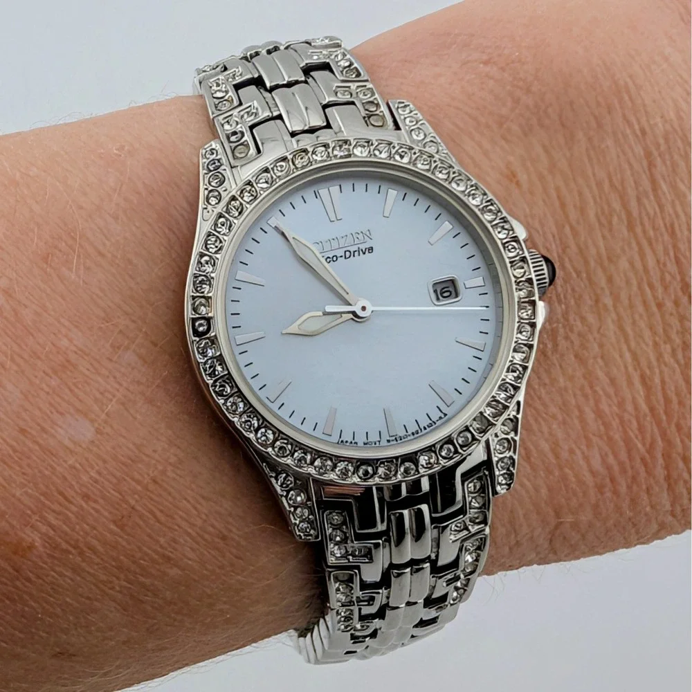 Citizen Silhouette Eco-Drive Crystal Bezel Women's Watch E011-S047137 MOP Dial